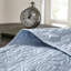 Couvre-lit réversible en bleu très grand - avec un motif élégant surdimensionné pour un drapé de qualité supérieure et un rembourrage en coton prélavé Pleasant Night 2 taies décoratives incluses