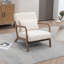 Chaise d'appoint rembourrée en bois massif de 25,6 po de largeur Mid-Century avec coussin supplémentaire-266754196