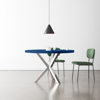 Table de salle à manger ronde en bois et métal Pangea Home Remi