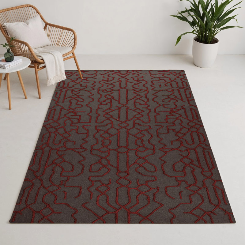 Tapis gris intérieur et extérieur Trellis, Rectangle 5 pi x 7 pi