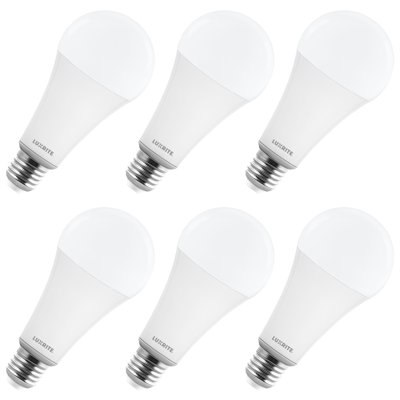 Luxrite LED Light Bulb, 33W, E26 Base Bulb, 4000LM, Dimmable, 240° Beam, CRI 80, 120V Damp Rated Shatter-Proof, UL Listed 2 Pack