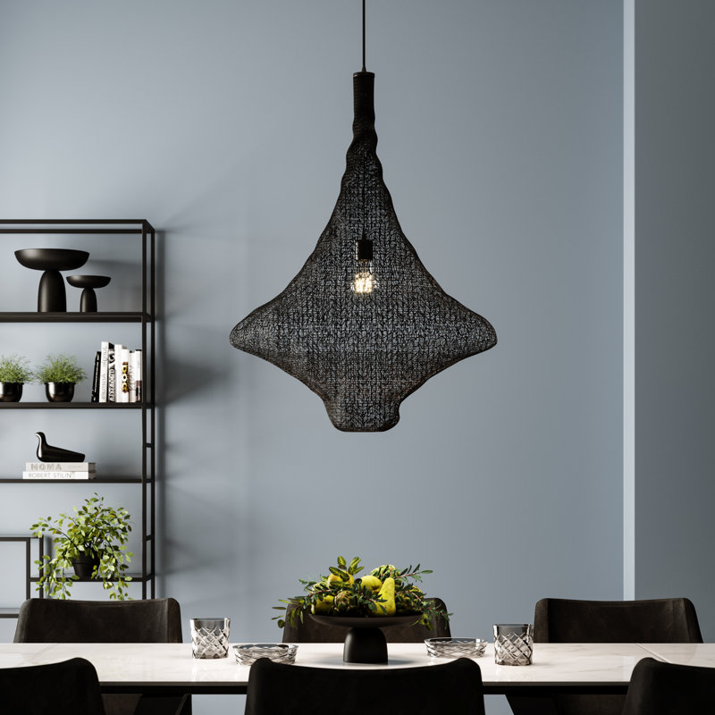 Unusual 1-Light Pendant Cocoon, Black