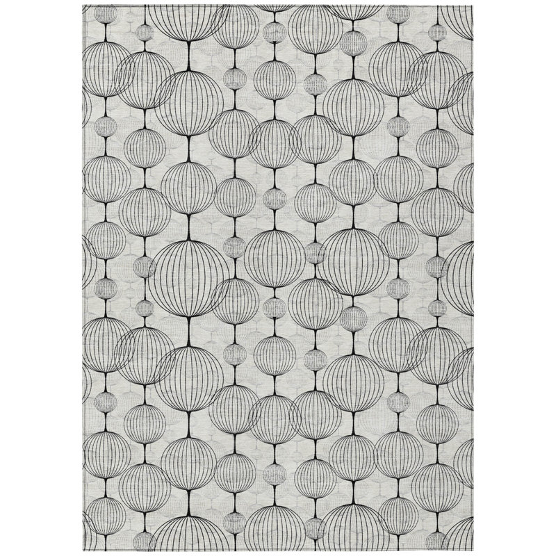 Tapis extérieur lavable 10 pi x 14 pi gris graphite et argent