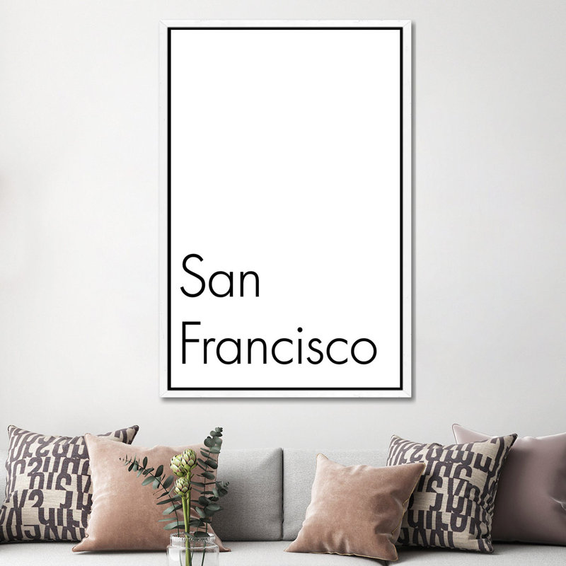 San Francisco by Mirano - Print on Canvas, White Framed, 152.4cm H x 101.6cm W x 3.81cm D