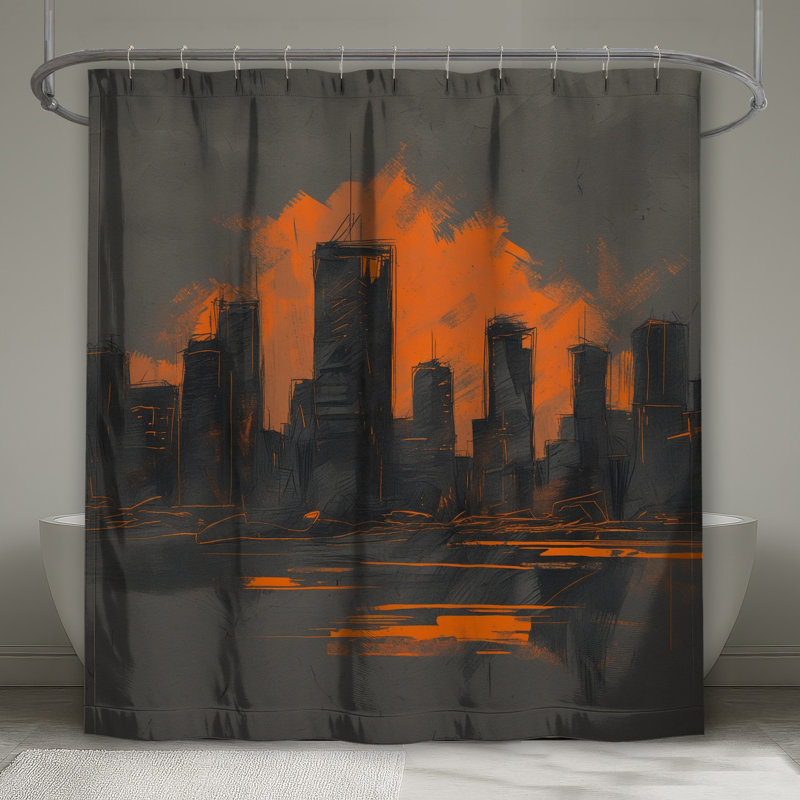 Rideaux de douche Orange City Skyline, 70 po L x 84 po H