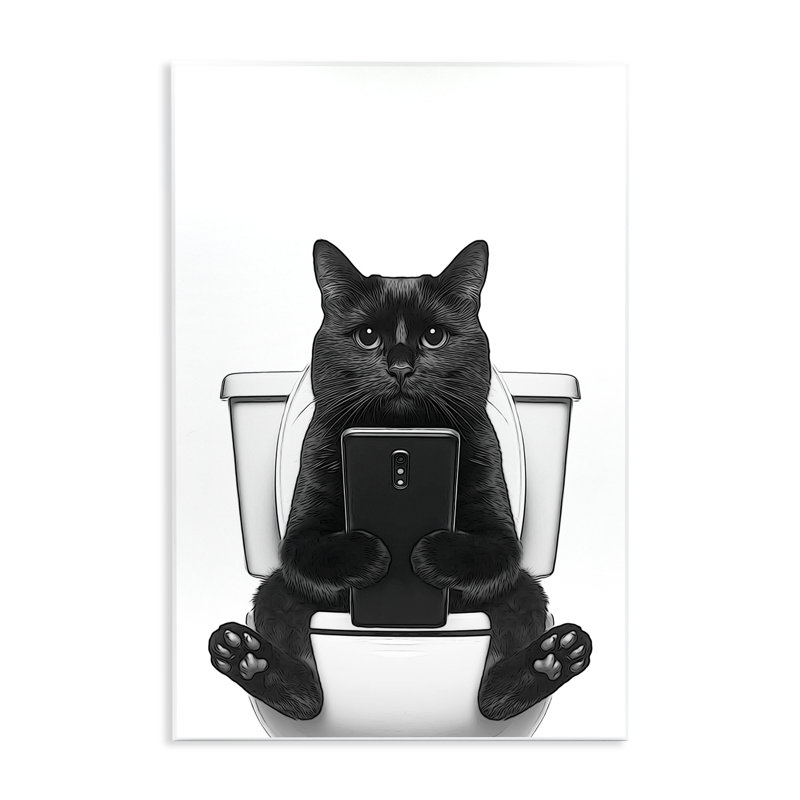 Art textuel sur chat, "Chat" par Annalisa Latella, H 15 po x l 10 po