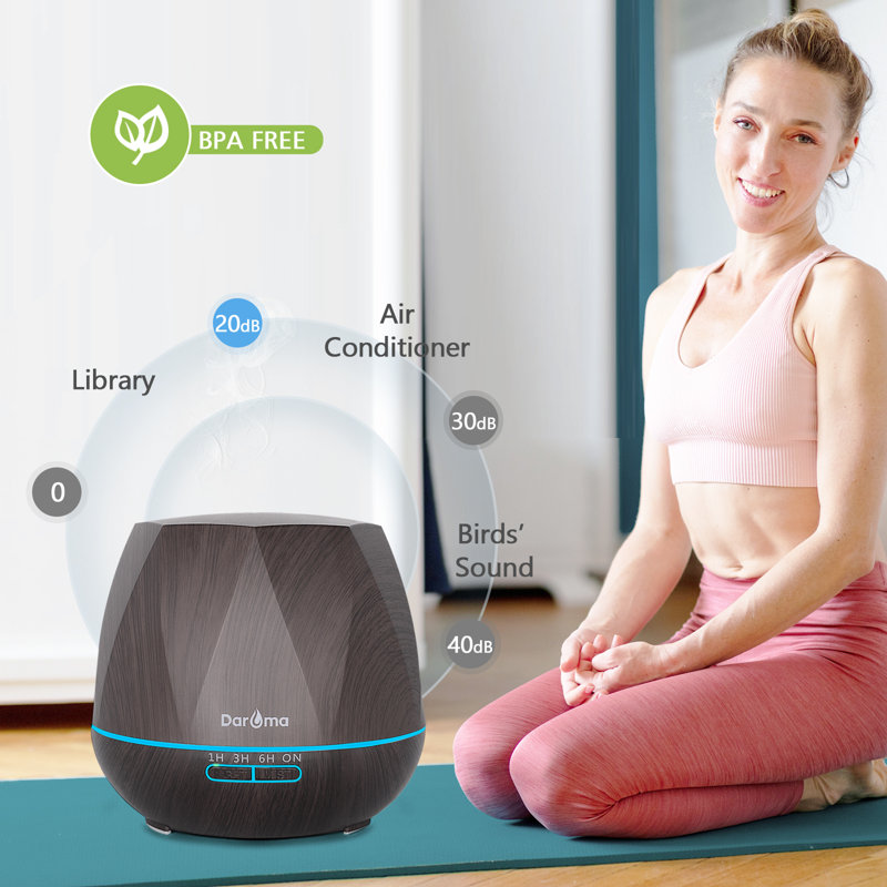 DAROMA 550ML Remote Essential Oil Diffuser, Dark Wood