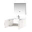 Meuble-lavabo blanc lustré 36 po X P 22 po avec plateau en marbre, robinet, miroir à DEL - et pour chauffer les taches P, robinet inclus, égratignures