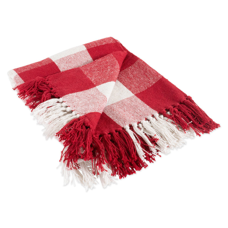  Jeté Buffalo, Rouge et blanc