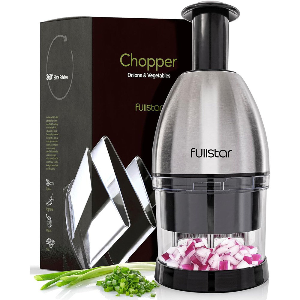 Fullstar - Vegetable Chopper - Food Chopper with Container - 7 Blades,  Black 