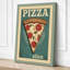 Pizza Slice Retro - Wrapped Canvas-285430954-285430959