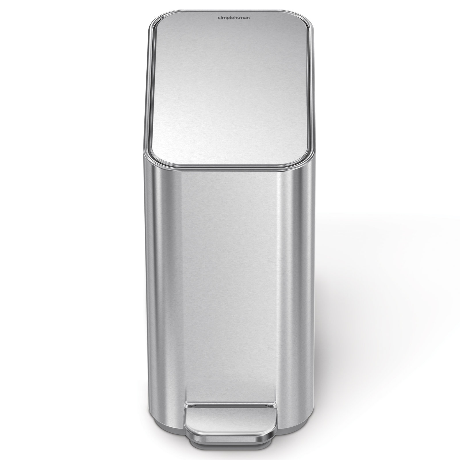simplehuman 1.3gal Slim Steel Step-On Can, Brushed