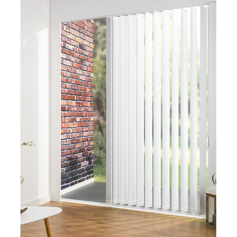 Blackout Vertical Blind, 180cm L x 250cm W, White, 8.9cm