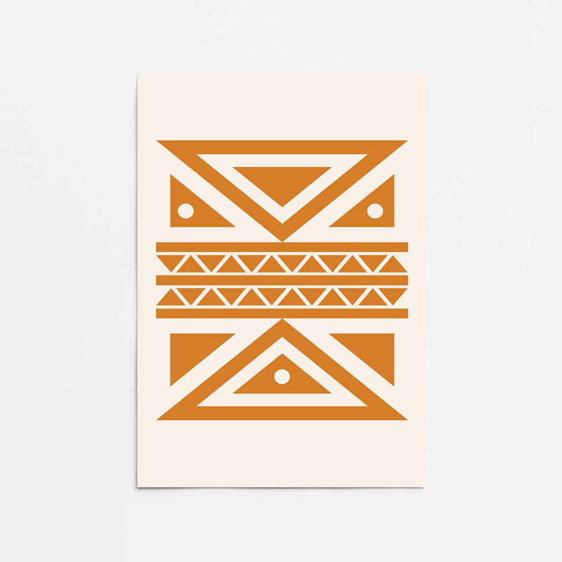 Motif tribal moderne III, impression sur rouleau, H 16 po x l 12 po