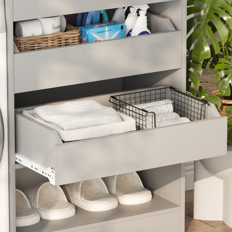 Système d'organisation à trois tiroirs en bois 20 à 60 po Ronnette, Gris