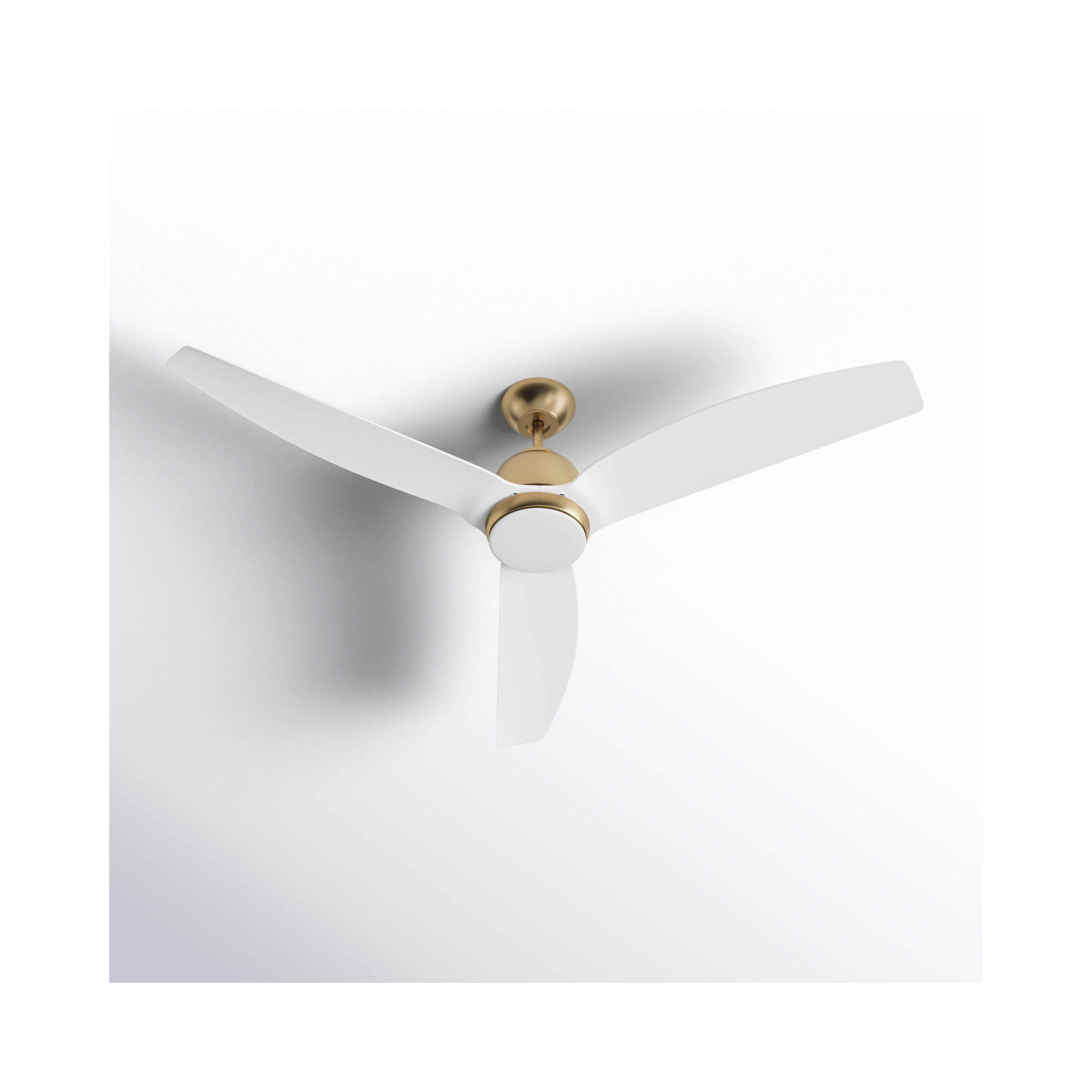 Carly 60'' Ceiling Fan with LED Light Kit, White, Satin Brass, 15.40" H x 60" W x 60" D
