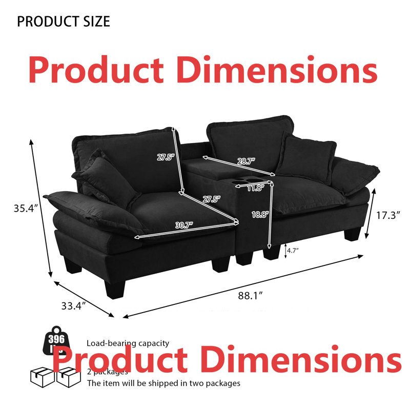 Canapé modulaire Cloud Couch, Noir