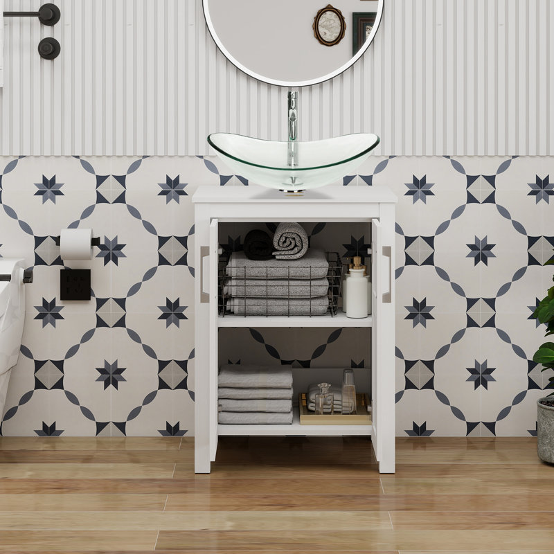 Nicklos 24'' Single Bathroom Vanity with Manufactured Wood Top