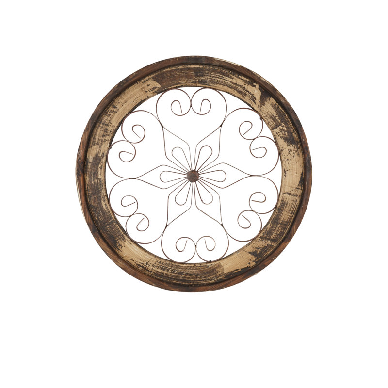 Handmade Farmhouse Abstract Wall Decor on Metal, Antique White