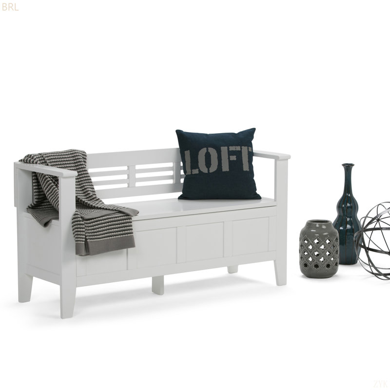Adams - Entryway Storage Bench, White