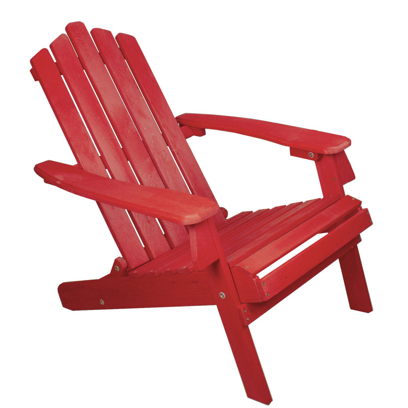 36" Classic Folding Wooden Adirondack Chair, Red