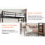 Lit mezzanine avec bureau en forme de L, grand espace de rangement et compartiments de rangement, structure de lit robuste avec escalier, garde-corps continu, peu encombrant, silencieux, sans ressorts éléphants requis-1387763651