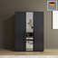 Hinged door wardrobe NAGata with modern handles with mirror-104250031-104828653