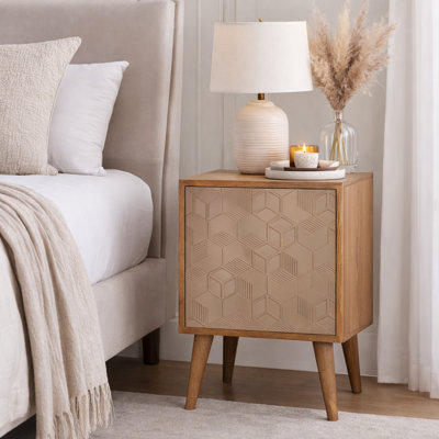 Lancelot 40cm W Solid Wood Bedside Table