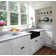 Whitehaus Collection Bridge Faucet with Long Traditional Swivel Spout, Lever Handles and Solid Side Spray