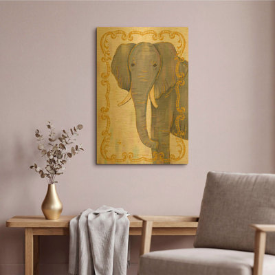 'Gilded Safari 1' By Holli Conger Gold Metal Wall Art, 16" x 24"