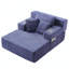 Chaise longue en velours côtelé luxueux avec 3 coussins, canapé-lit convertible avec poche de rangement, conception sans cadre et mousse de compression pour les petits espaces-1363038180