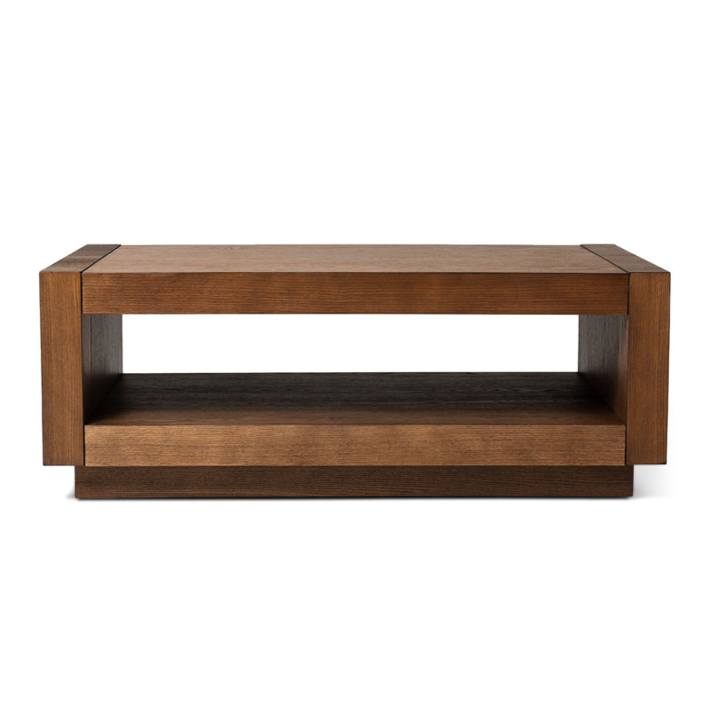 Artemis Large Dark Brown Oak Coffee Table with Storage Shelf