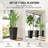 22.8 Inch Set Of 3 Outdoor Planters With Stone Finish And Wheels, Stackable Tapered Planters With Drainage Hole, Black-1811742237