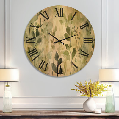 Grande horloge murale en bois de verdure - Jardin botanique