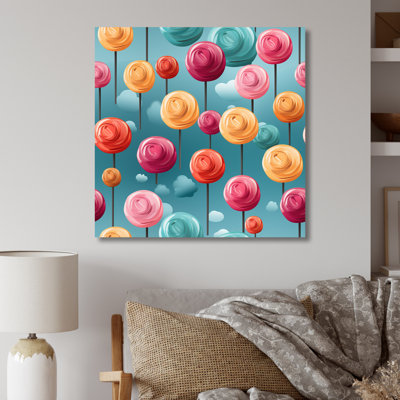 Lollipop Dream Pattern IV - Desserts, art mural en métal