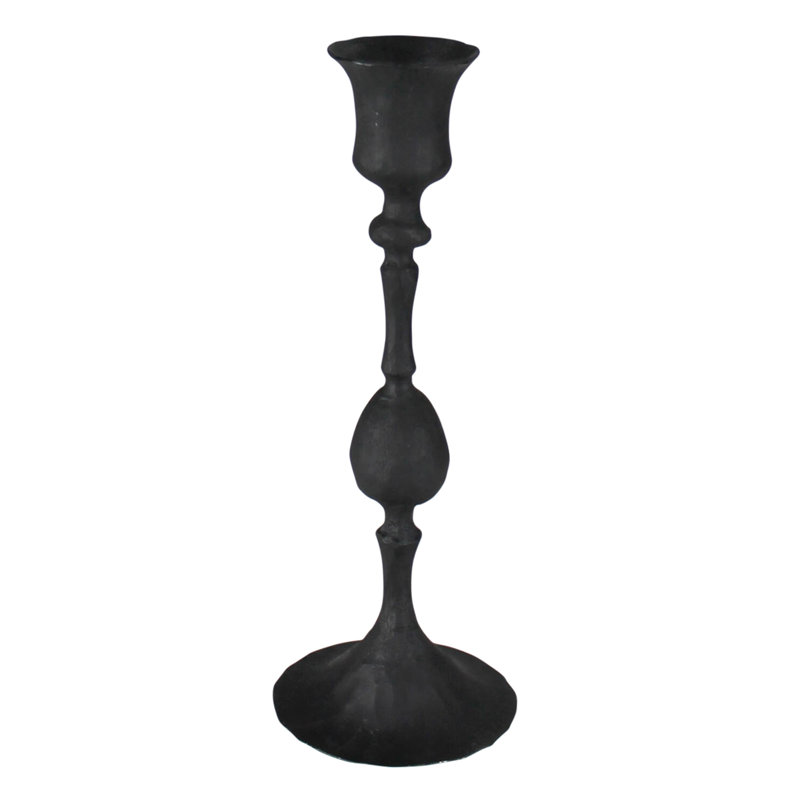 Metal Tabletop Candlestick, 8.25" H x 3" W x 3" D