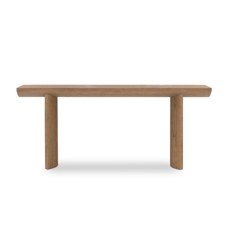 Statler 70'' Brown Wood Demilune Console Table