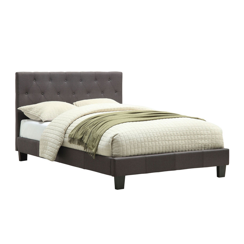 Glenboro Upholstered Platform Bed, Gray, Full