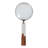 Decorative Magnifying Glass Sculpture with Resin & Wood Handle for Home Decor - Modern Reading Accent for Living Room Decoration - White & Brown-1278894429