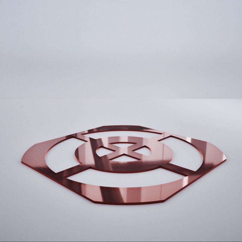 Petits panneaux muraux décoratifs en acrylique Sullivan, petit, l 11 3/8 po x H 11 3/8 po x T 1/8 po, miroir or rose, Or rose