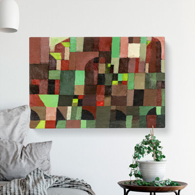 Red And Green Architecture by Paul Klee - Wrapped Canvas Painting