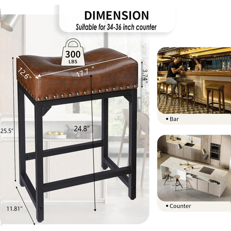 Ensemble de 3 tabourets de bar à hauteur de comptoir pour comptoir de cuisine
