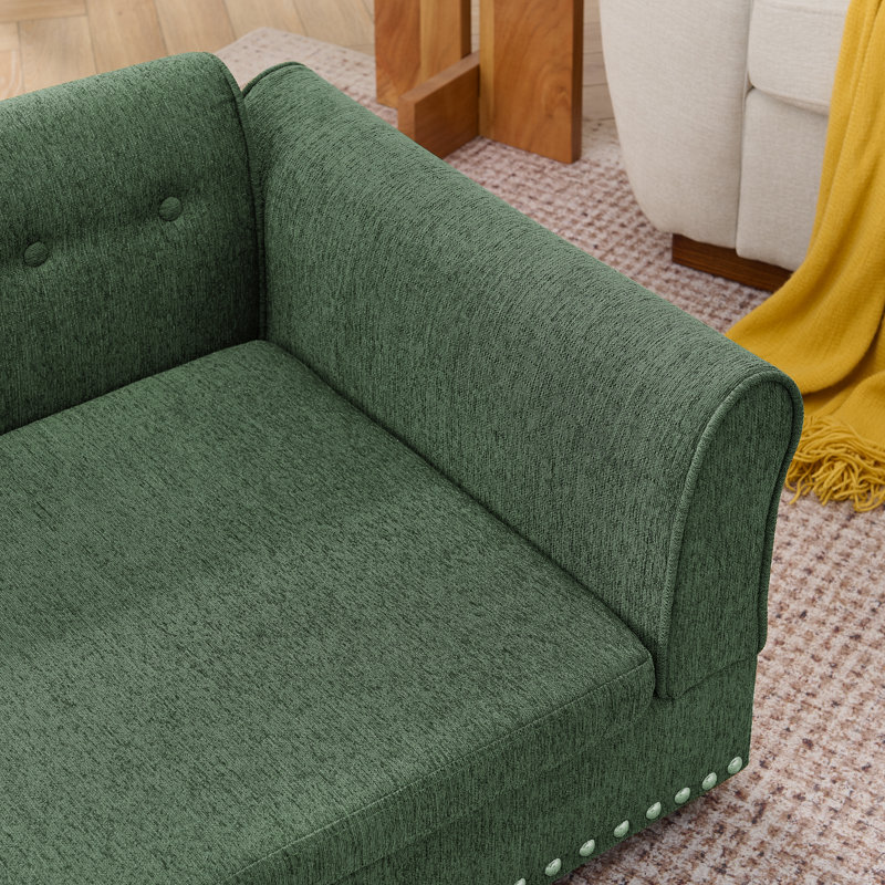 Lit rectangulaire surdimensionné confortable pour animaux de compagnie, Vert olive