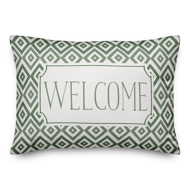  Housse et coussin rectangulaires d'extérieur Welcome Diamonds, Vert