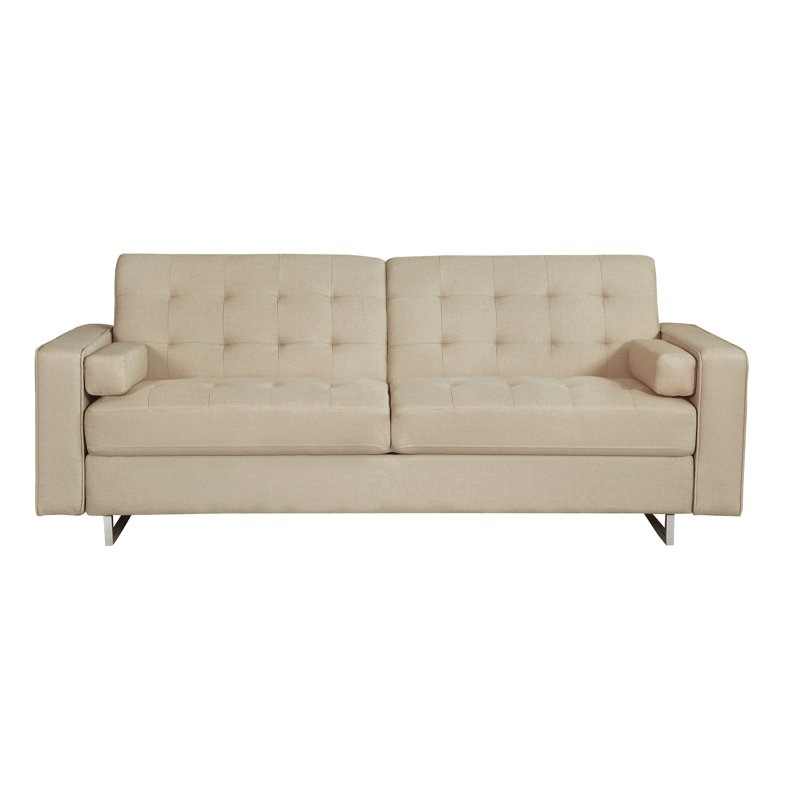 Vickey 87.8'' Upholstered Sleeper, Beige