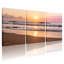 Scénario et paysages urbains coucher de soleil océan vagues plage sable ciel réflexion horizon clair ensemble de 3 impressions d'art sur toile-886859569