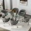 Ensemble de 6 chaises de salle à manger rembourrées modernes en boucle avec accoudoirs