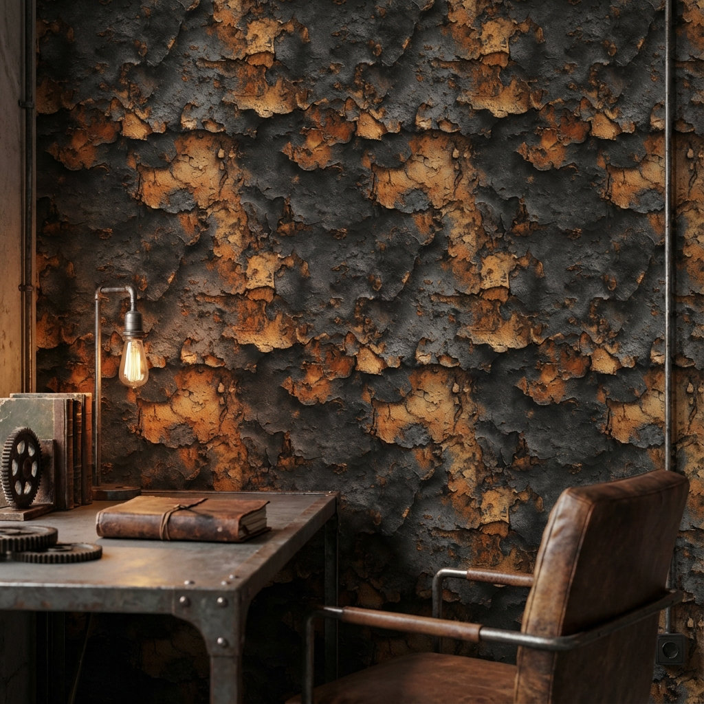 Lark Manor™ Textured Wallpaper Rustic Industrial Decorative Mural | Wayfair
