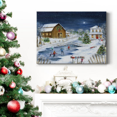 Winter Wonderland - Toile tendue avec châssis de qualité supérieure - Prêt à être accroché