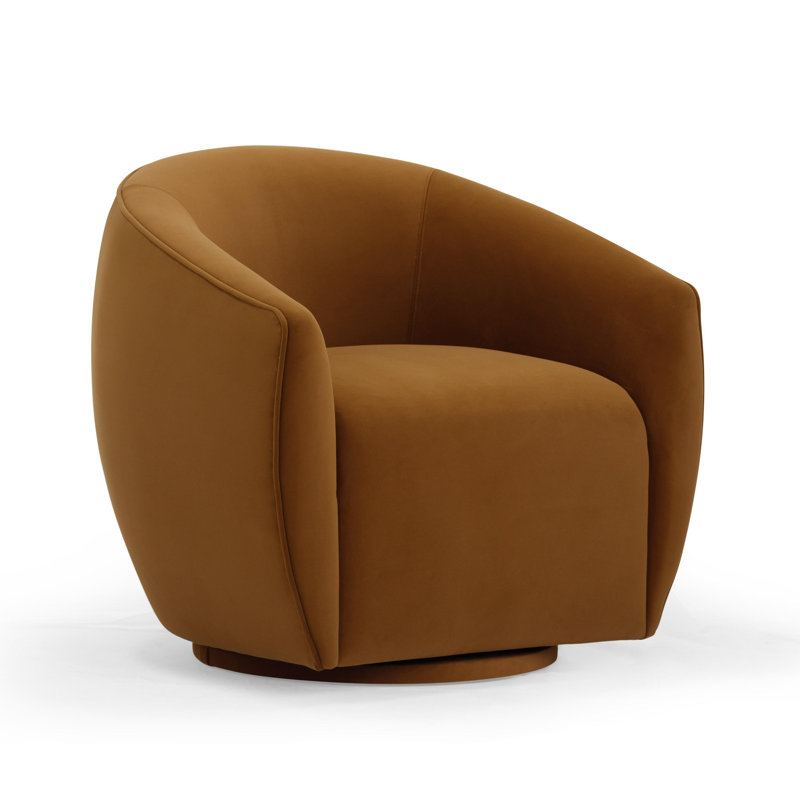 Velvet Swivel Chair, Cognac